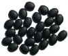 30 12mm Matte Black Flat Oval Glass Beads